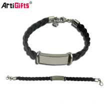 Custom Logo fashion beads leather bracelet